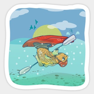 Kayaking fish Sticker